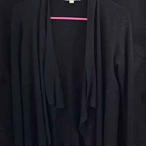 LOFT Black Draped Cardigan Sweater